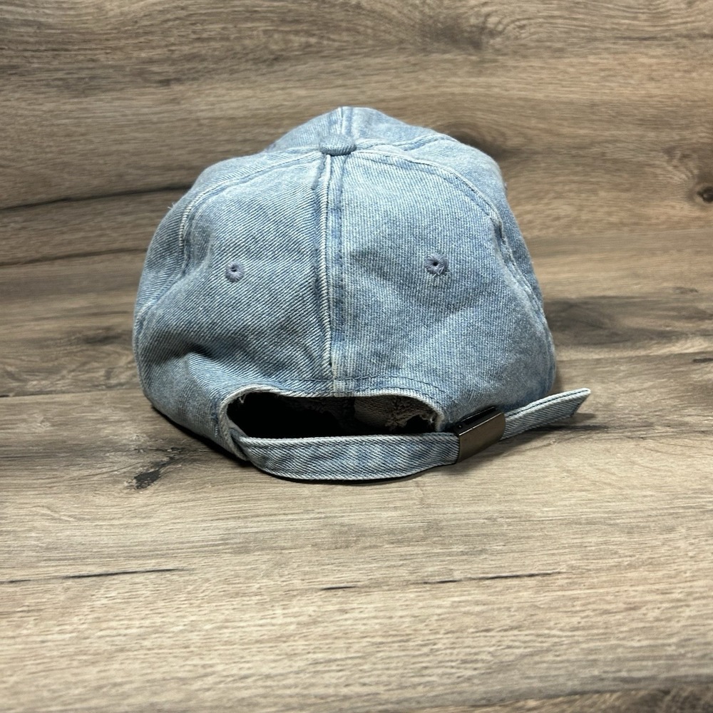 Winnie The Pooh Adjustable Hat Denim Disney Y2K center Small Logo - Picture 5 of 8